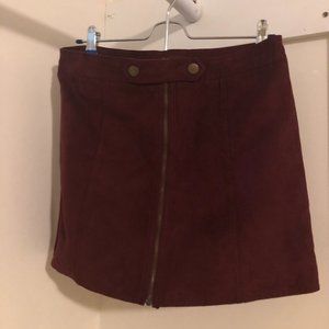 PacSun LA Hearts Burgundy Red Faux Suede Mini Skirt Size S